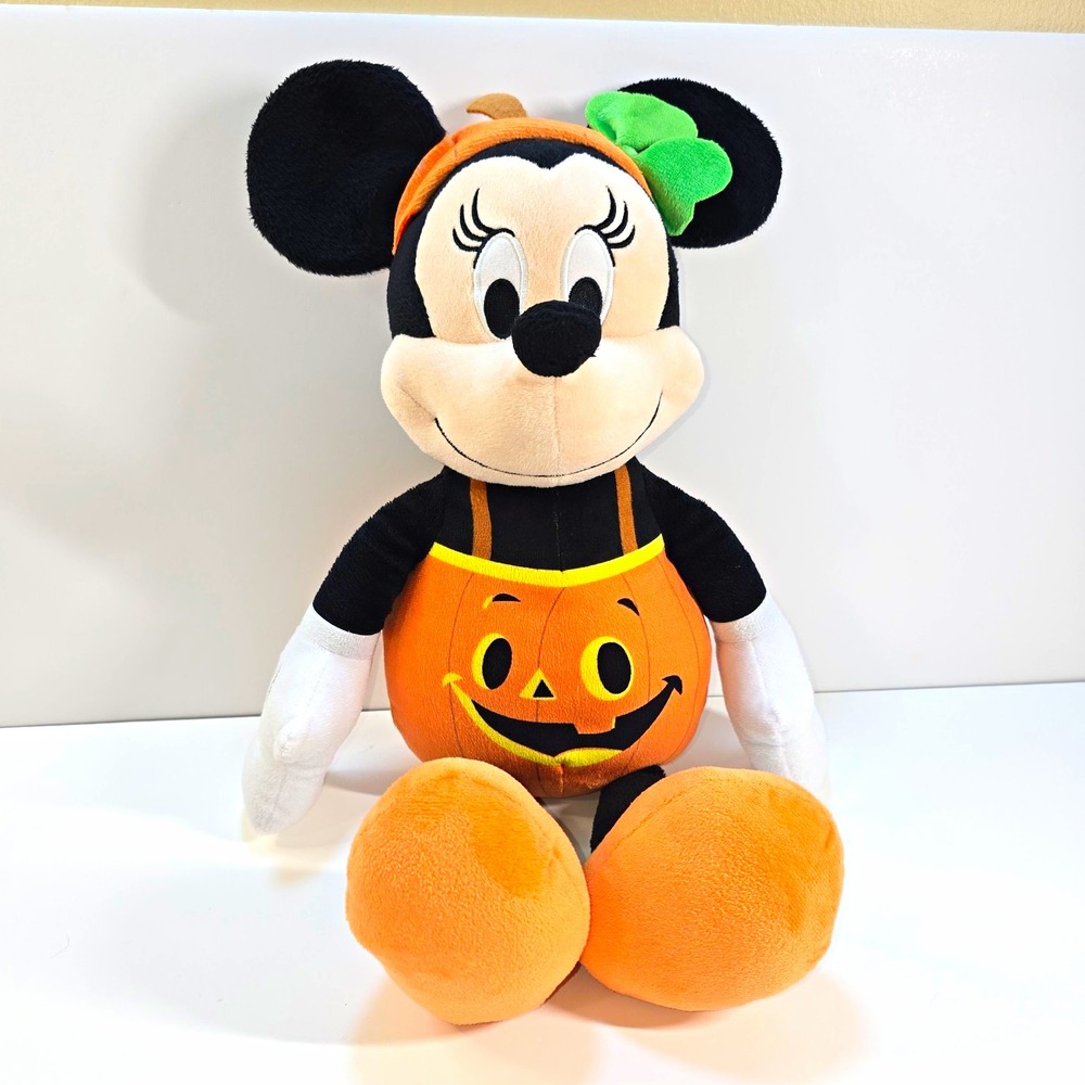 Disney Minnie Mouse Halloween Pumpkin Jack O Lantern Plush 20" Just Play